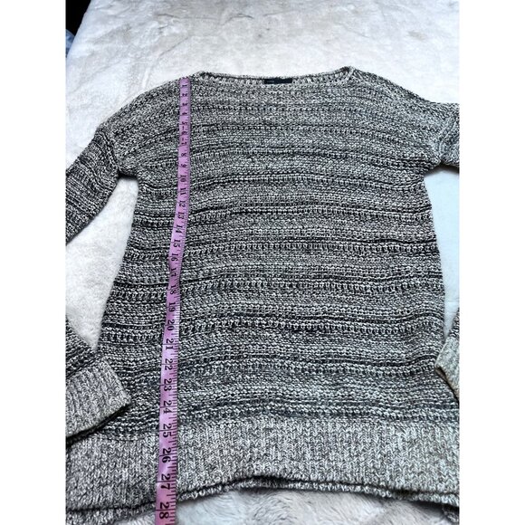 Vince Womens marbled tight knit long sleeve Sweater S Gray & White Striped - Picture 5 of 6